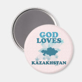 Gott Lieben Kasachstan Magnet (Vorderseite/Rückseite)