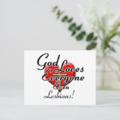 Gott Lieben Lesben! Postkarte (Stehend Vorderseite)