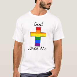 Gott Lieben LGBTQ Rainbow Cross T - Shirts