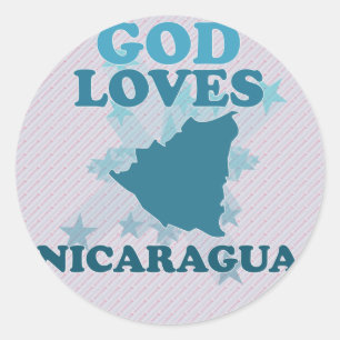 Gott-Lieben Nicaragua Runder Aufkleber