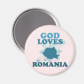 Gott Lieben Rumänien Magnet (Vorderseite/Rückseite)