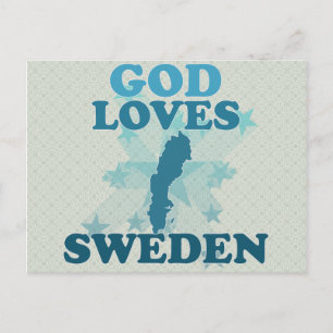 Gott Lieben Schweden Postkarte