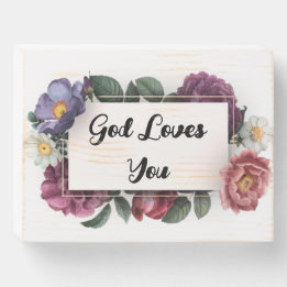 Gott Lieben Sie Blume Rahmen Vintag Holzkisten Schild