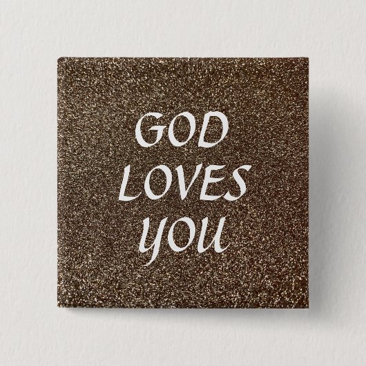 Gott Lieben Sie Glitzer Benutzerdefinierter Text C Button (Vorderseite)