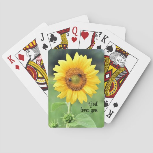 Gott Lieben Sie glücklich Sonnenblumen spielen Kar Spielkarten (Rückseite)