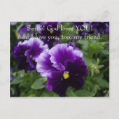 Gott Lieben Sie Lila Stiefmütterchen Postkarte (Vorderseite)