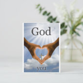 Gott Lieben Sie Postkarte (Stehend Vorderseite)