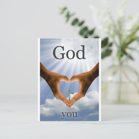 Gott Lieben Sie Postkarte (Stehend Vorderseite)