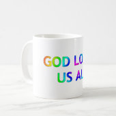 Gott Lieben uns alle Kaffeetasse (Vorderseite Links)