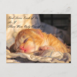 Gott Lieben Wir Postcard mit Kitten Foto Postkarte
