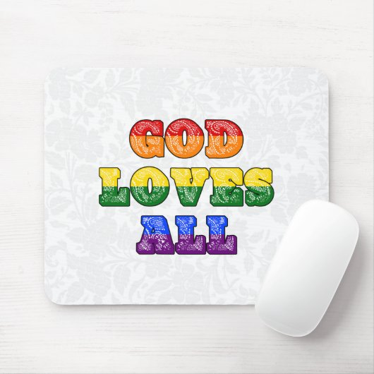 "Gott liebt Alle" Schwul/LGBTQIA+/Queer Christlich Mousepad (Mit Mouse)