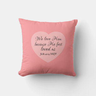 Gott liebt dich Bibelvers pink-rotes Herz einfach Kissen