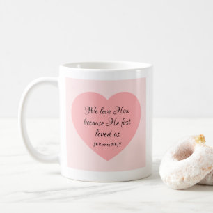 Gott liebt dich Bibelvers Rosa rotes Herz einfach Kaffeetasse