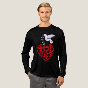 Gott liebt dich Friedenstaube Herz Tri-Blend Shirt