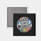 Gott liebt Sonderlinge Magnet (Vorderseite/Rückseite)