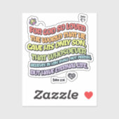 Gott liebte die Welt Aufkleber (Blatt)