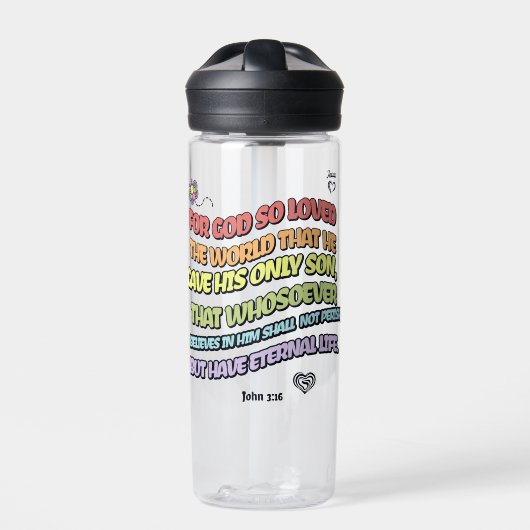 Gott liebte die Welt Trinkflasche (Vorderseite)