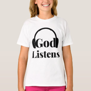 Gott listet das Mädchen mit seinem Glaube auf T-Shirt