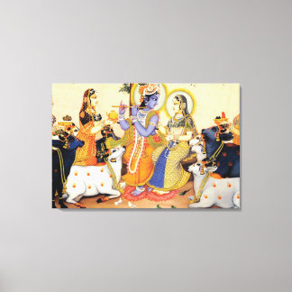 Gott Lord Krishna Premium Wrapped Canvas (Glanz) Leinwanddruck