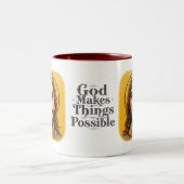 Gott macht Dinge möglich Zweifarbige Tasse (Mittel)