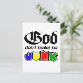 Gott macht keinen Junk Postkarte (Stehend Vorderseite)
