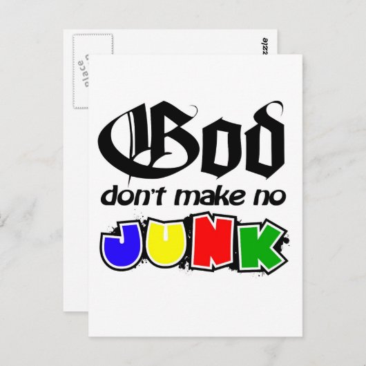 Gott macht keinen Junk Postkarte (Vorne/Hinten)
