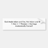 Gott machte Adam und Eve, nicht Adam und Mann Autoaufkleber (Vorne)