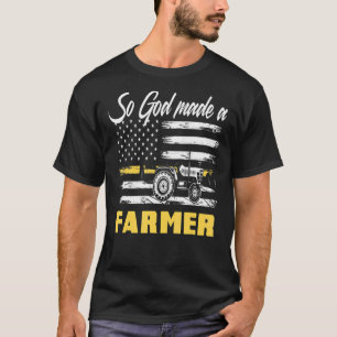 Gott machte einen Bauer American Flag Traktor Baue T-Shirt