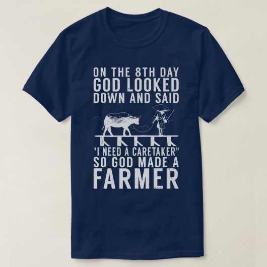 Gott machte einen Bauer Farm Lover Farm T-Shirt (Design vorne)