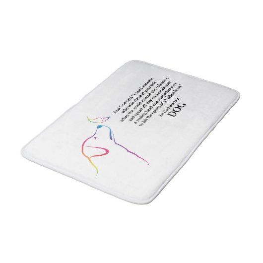 Gott machte einen Hund Badematte (Schrägansicht)