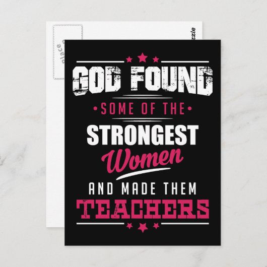 Gott machte Lehrer Unglaublich witzig Berufsdesign Postkarte (Vorne/Hinten)