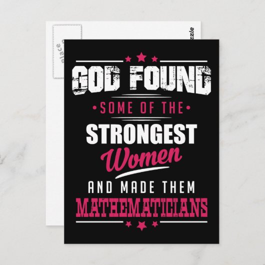 Gott machte Mathematiker Unglaublich witzig Berufs Postkarte (Vorne/Hinten)