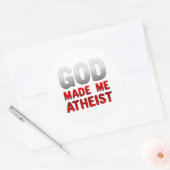 Gott machte mich Atheist Runder Aufkleber (Umschlag)