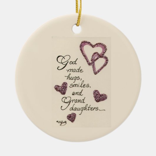 Gott machte Umarmungen zeichnend Sprichwort Kerami Keramik Ornament (Vorne)