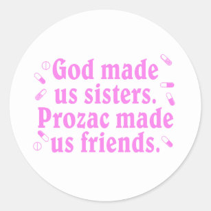Gott machte uns Schwestern Runder Aufkleber