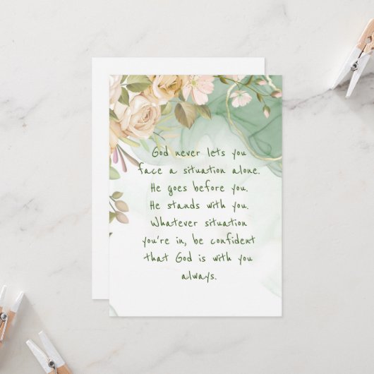 Gott mit dir allein nie inspirierende Blume Karte (Vorderseite/Rückseite Beispiel)