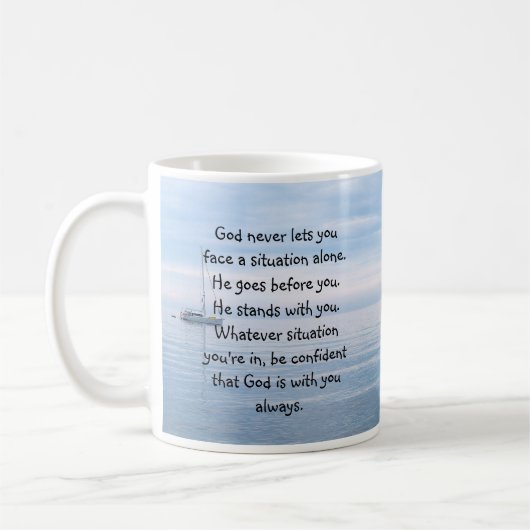 Gott mit dir nie allein inspirierend kaffeetasse (Links)
