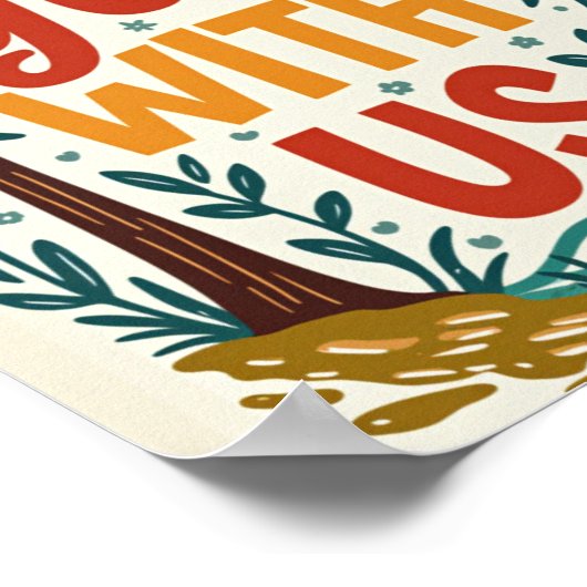 Gott mit uns Weihnachtsmauer Kunst Poster (Ecke)