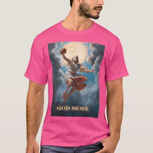 Gott Mode Funny Basketball T-Shirt (Vorderseite)