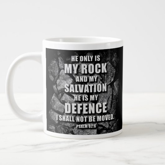 GOTT My Rock & Salvation - Christliche Verse des G Jumbo-Tasse (Links)