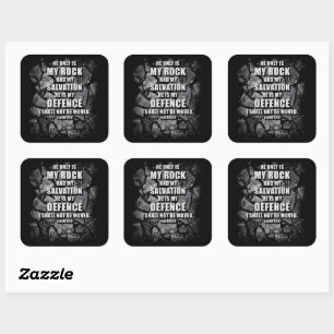 GOTT My Rock & Salvation - Christliche Verse des G Quadratischer Aufkleber