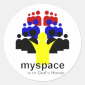 Gott MySpace Runder Aufkleber (Vorderseite)