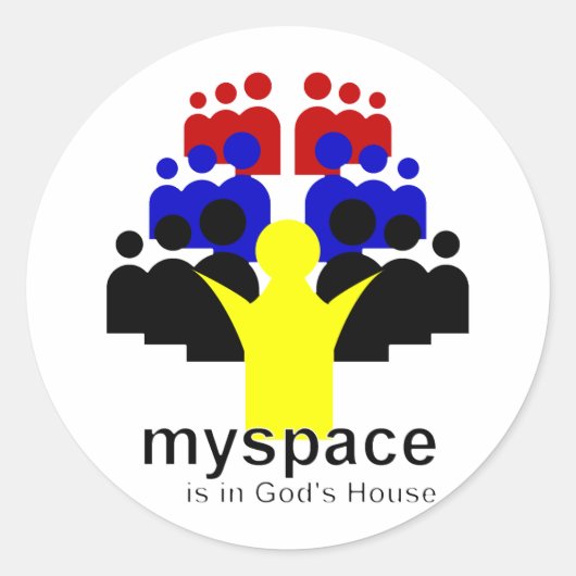 Gott MySpace Runder Aufkleber (Vorderseite)