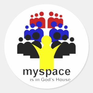 Gott MySpace Runder Aufkleber
