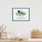 Gott & Natur Zitat, Wasserfarbe Loon Wilderness Poster (Küche)