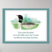 Gott & Natur Zitat, Wasserfarbe Loon Wilderness Poster (Vorne)