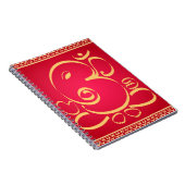 Gott OM Ganesha auf Rot Notizblock (Rechte Seite)