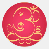 Gott Om Ganesha auf rot