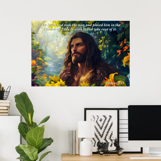 Gott platzierte den Menschen in den Garten, Gott & Poster (Heimbüro)
