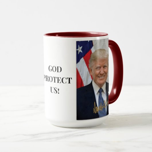 GOTT PROTECT PRÄSIDENT TRUMP TASSE (VorderseiteRechts)
